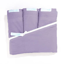 Load image into Gallery viewer, Premium Crib Starter Pack in Lavender: Includes 1 Wraparound Base + 3 Zip-On Sheets
