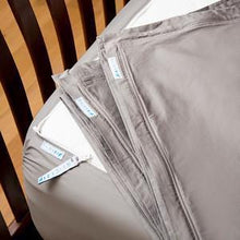 Load image into Gallery viewer, 400 Thread Count QuickZip Premium Pack in Warm Gray: Includes 1 Fitted Sheet (Base + 1 Zip-On Sheet) + 1 extra Zip-on Sheet