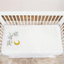 Load image into Gallery viewer, Basic Crib Starter Pack in White: Includes 1 Wraparound Base In White + 1 Cotton Zip-On Sheet with Counting Sheep Print